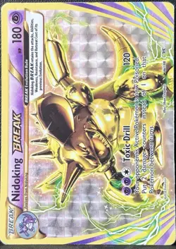 Nidoking BREAK 46/108 Evolutions Full Art Ultra Rare Holo Pokemon Card DMG - Image 2