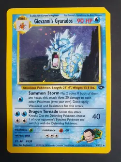 Giovanni's Gyarados 5/132 Holo - Gym Challenge Set - Pokemon Card - Miscut - LP - Image 1