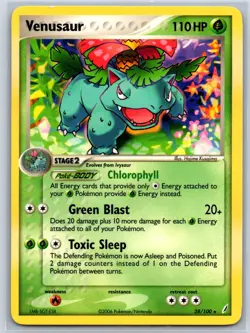 Venusaur - Crystal Guardians 28/100 Rare Pokemon Card NM - Image 1