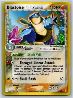 Blastoise (Delta Species) Holo Rare Crystal Guardians 2/100 Pokemon Card NM - Image 1