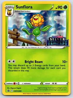 Sunflora (Prerelease) Silver Tempest SWSH269 Stamped Promo Pokemon Card NM - Image 1