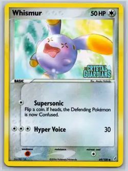 Whismur (Reverse Holo) Crystal Guardians 69/100 Pokemon Card NM - Image 1