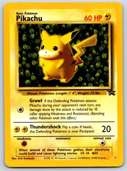 Ivy Pikachu - Black Star Promo 1 Vintage WotC Pokemon Card LP - Image 1