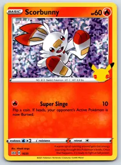 Scorbunny (Holo) McDonald's 25th Anniversary Promos 016/025 Pokemon Card NM - Image 1