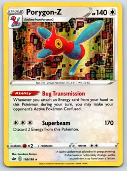 Porygon-Z (Holo) Chilling Reign 118/198 Tomokazu Komiya Pokemon Card LP - Image 1