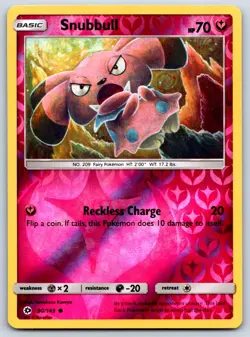 Snubbull (Reverse Holo) SM Base Set 90/149 Tomokazu Komiya Pokemon Card LP - Image 1