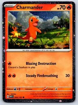 Charmander (Cosmos Holo) Scarlet Violet 151 EN 004/165 Pokemon Card NM - Image 1