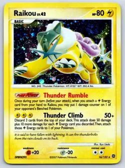Raikou (Holo Rare) Secret Wonders 16/132 Pokemon Card LP - Image 1