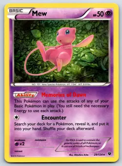 Mew (Holo Rare) XY Fates Collide 29/124 Pokemon Card LP - Image 1