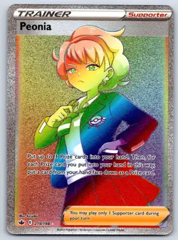 Peonia (Rainbow) Chilling Reign 219/198 Secret Rare Pokemon Card NM - Image 1