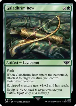 Galadhrim Bow 167 LTR Equipment Flash Untap Green Correia Common MTG 2023 - Image 1