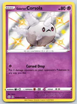 Galarian Corsola (Shiny) Shining Fates: Shiny Vault SV049/SV122 Pokemon Card NM - Image 1