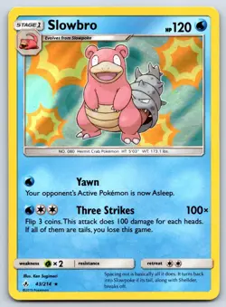 Slowbro (Holo Rare) SM - Unbroken Bonds 43/214 Pokemon Card NM - Image 1