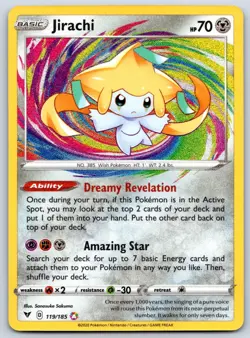 Jirachi (Amazing Rare) Vivid Voltage 119/185 Pokemon Card NM - Image 1