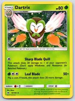 Dartrix (Cosmos Holo) Sun & Moon Blister Promo 010/149 Pokemon Card LP - Image 1