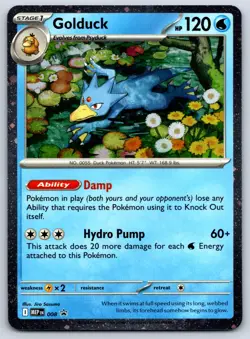 Golduck (Cosmos Holo) ME: Mega Evolution Promo 008 Pokemon Card NM - Image 1