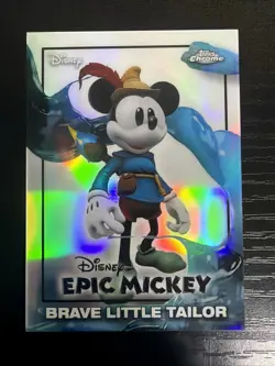 2026 Disney Neon BRAVE LITTLE TAILOR #EM-12 EPIC MICKEY Topps Chrome REFRACTOR - Image 1
