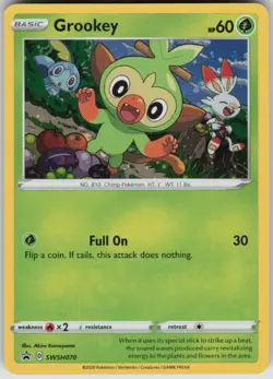 Pokemon Grookey - Promo SWSH: Sword & Shield Promo Cards SWSH070 NM - Image 1
