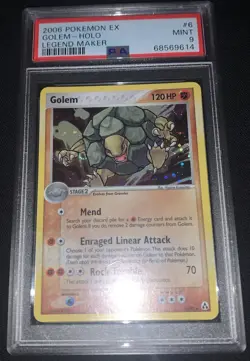 2006 Pokemon Ex Legend Maker Golem Holo Psa 9 Swirl! Low Pop - Image 1