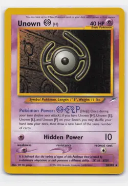 UNOWN [H] 28/105 RARE NEO DESTINY POKEMON - Image 1