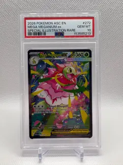 2026 POKEMON ASCENDED HEROES 272/217 SP ILLUST RARE MEGA MEGANIUM EX PSA 10 - Image 1