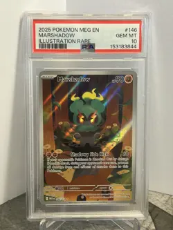 2025 POKEMON MEG EN-MEGA EVOLUTION ILLUSTRATION RARE #146 MARSHADOW PSA 10 - Image 1