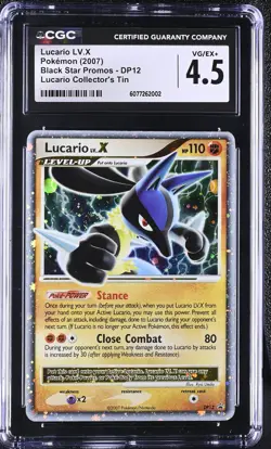2005 Pokemon D&P Lucario Lvl.X DP12 Black Star Promo CGC 4.5 - Image 1