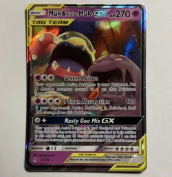 Pokemon Muk & Alolan Muk GX TAG TEAM Ultra Rare Holo SM-Unbroken Bonds 61/214 - Image 1