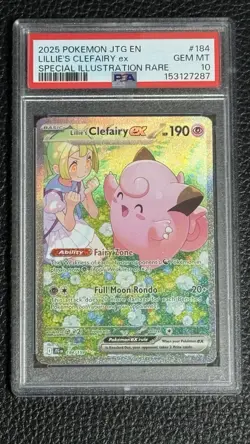 2025 Pokemon TCG Lillie's Clefairy EX JTG 184/159 SIR PSA 10 English - Image 4