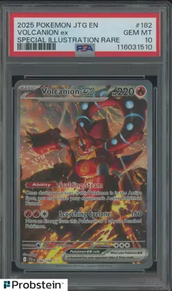 2025 Pokemon JTG EN Special Illustration Rare #182 Volvanion ex PSA 10 GEM MINT - Image 1