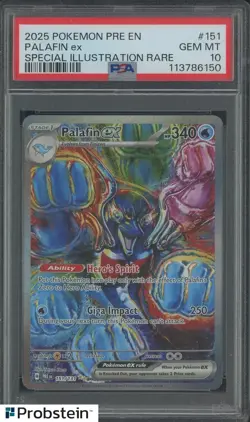2025 Pokemon PRE EN Special Illustration Rare #151 Palafin ex PSA 10 GEM MINT - Image 1