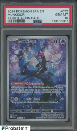 2024 Pokemon SFA EN Illustration Rare #072 Munkidori PSA 10 GEM MINT - Image 1