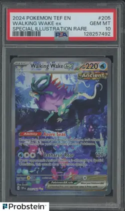 2024 Pokemon TEF EN Special Illustration Rare #205 Walking Wake ex PSA 10 - Image 1