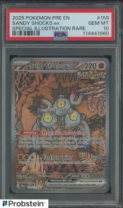 2025 Pokemon PRE EN Special Illustration Rare #159 Sandy Shocks ex PSA 10 - Image 1