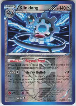 Pokemon Klinklang (Team Plasma) Holo Rare Plasma Storm 90/135 LP - Image 1