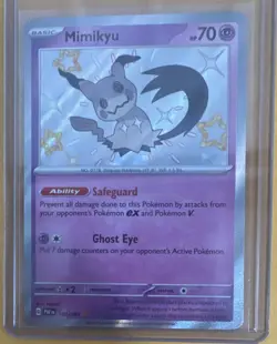 Pokemon Mimikyu 160/091 SV: Paldean Fates Shiny Rare Basic Holo 70 HP - Image 1