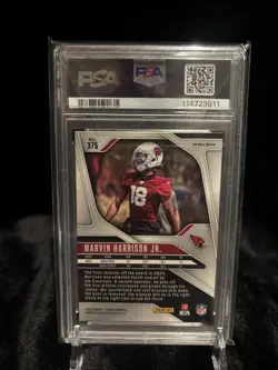 2024 Panini Prizm Marvin Harrison Jr. #375 RC Black And White Checker PSA 9 - Image 2