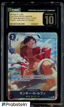 2024 One Piece Japanese Promo Alternate Art P-075 Monkey D Luffy CGC 10 PRISTINE - Image 1