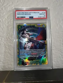 One Piece Dracule Mihawk SEC OP14 EB04 PSA GEM MT 10 - Image 1
