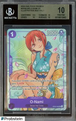2025 One Piece Promos OP05-062 O-Nami Illustration Box Vol.1 BGS 10 PRISTINE - Image 1
