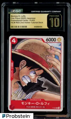 2022 One Piece JPN Promo FILM RED 2nd Visitor Tutorial Monkey D Luffy CGC 10 - Image 1