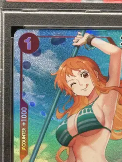 2022 One Piece OP01-016 Nami Pre-Errata ENG Alt Art PSA 9 - Image 3