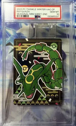 Pokemon Card Japanese Rayquaza Sticker PSA 10 POP 1 Twinkle Winter Seasonal - Image 1