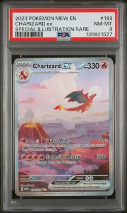 PSA 8 NM-MT 💎 2023 Pokemon SV 151 MEW EN Charizard ex #199/165 SIR - Image 3
