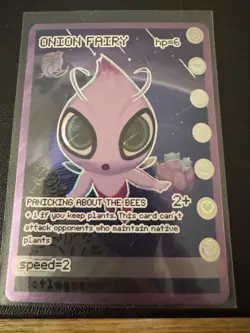 Onion Fairy Bootlegmons Shiny Celibi Pokemon Fan Art Custom Card Textured Holo - Image 1