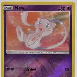 Mew 32/68 Reverse Holo Rare Hidden Fates Pokemon Card - Image 3