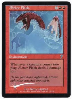 Aether Flash 2001 MTG Core Set 7th Edition FOIL Red Uncommon Enchantment NM AZ1 - Image 1