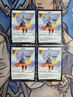 4x Monk (1,1,Prowess) / Copy Dual-Sided Tokens - NM/M TDM MTG Magic - Image 1