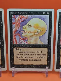 ⚫⚫⚫ (4) 1994 MAGIC The Gathering SENGIR VAMPIRE REVISED 3RD EDITION PLAYED⚫2 - Image 3
