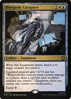 Biorganic Carapace 124 Rare Marvel's Spider-Man Magic: The Gathering Near Mint - Image 1